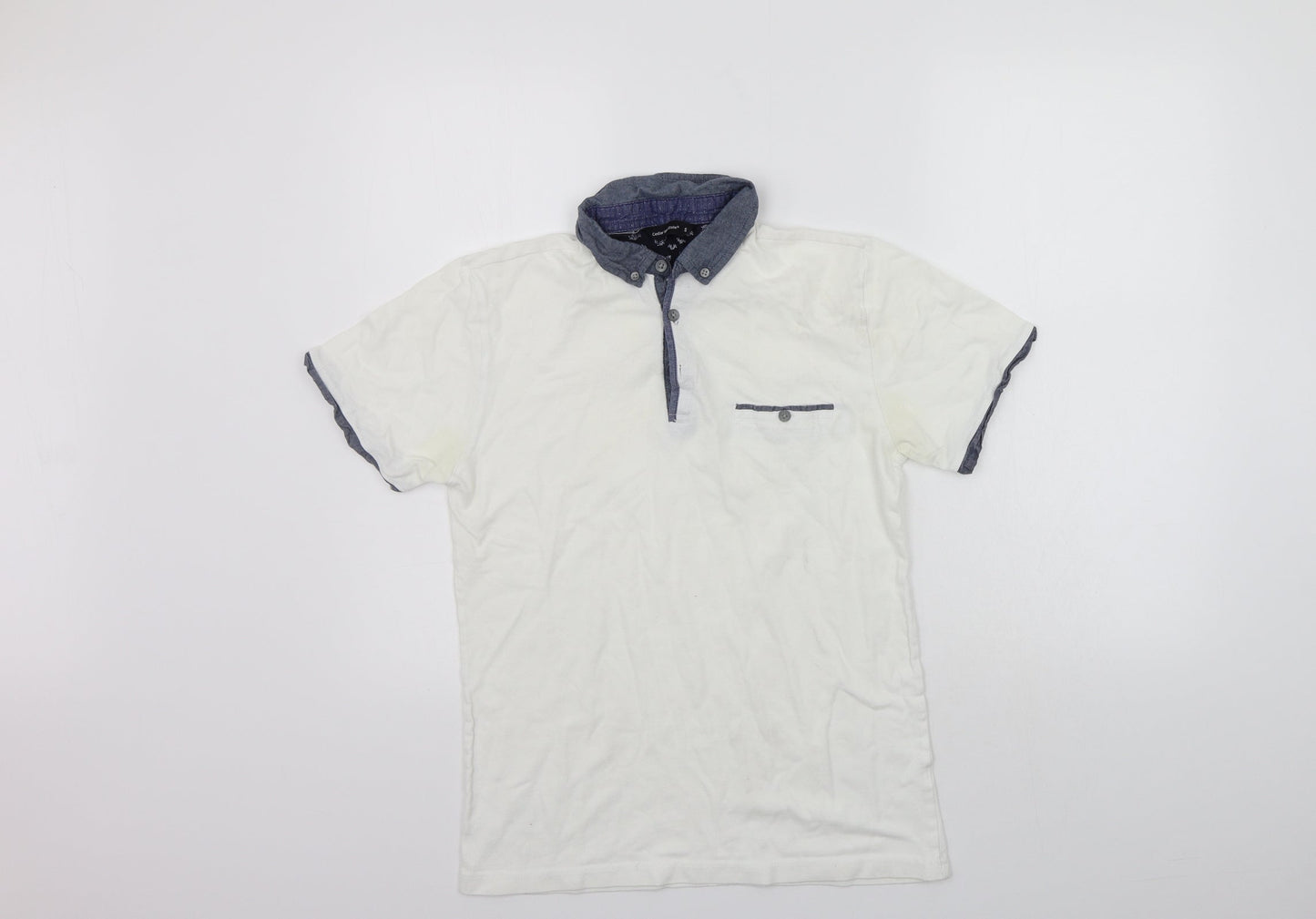 Cedar Wood State Womens White   Basic Polo Size S  - washable mark