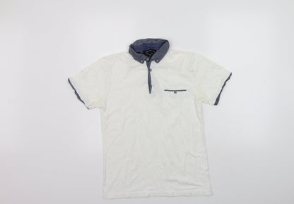 Cedarwood State Womens White Basic Polo Size S - washable mark