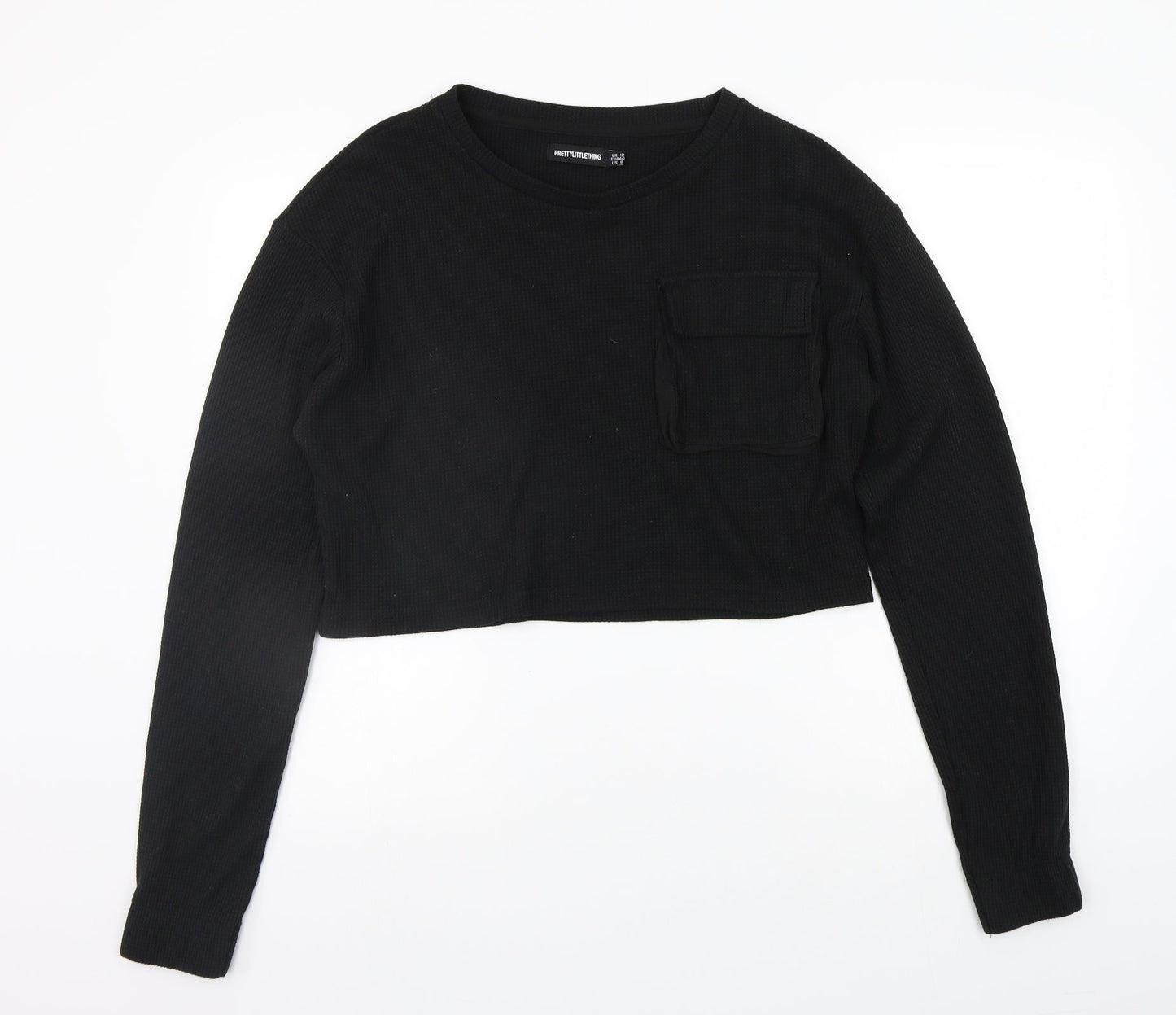PRETTYLITTLETHING Womens Black   Pullover Jumper Size 12