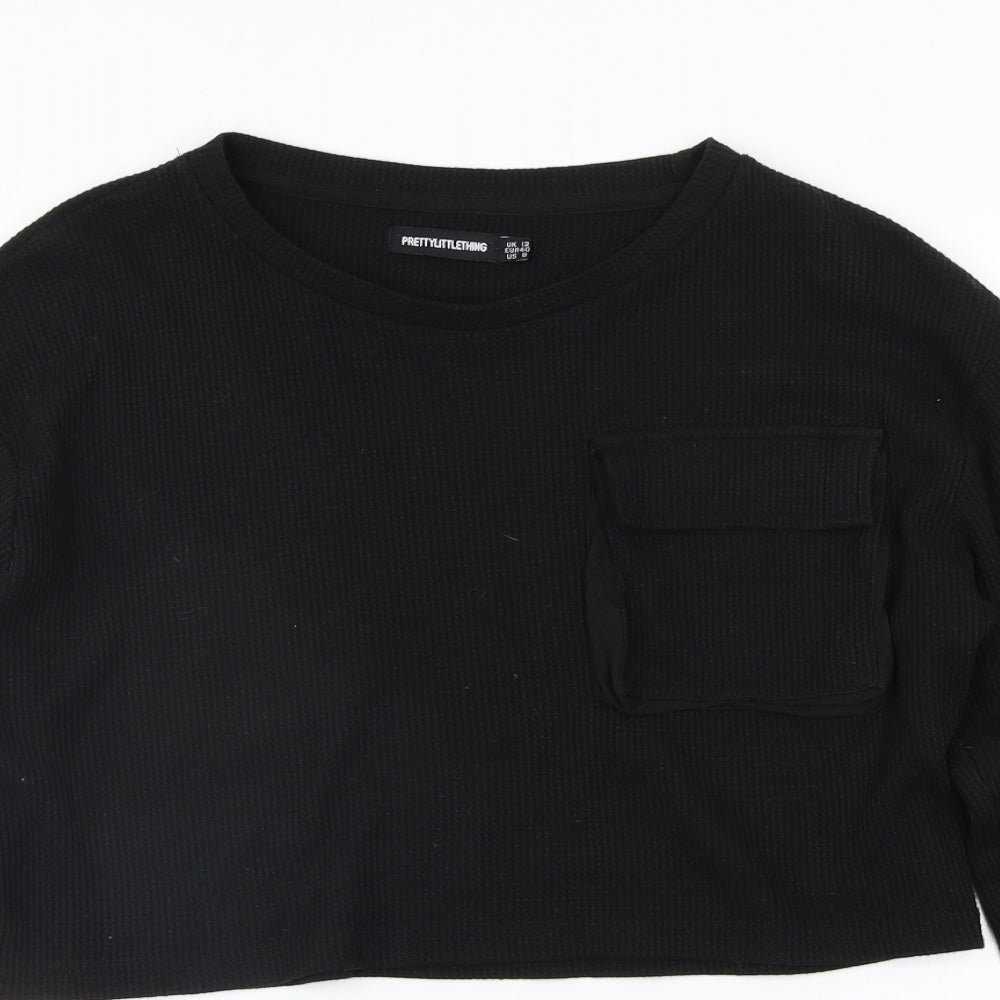 PRETTYLITTLETHING Womens Black   Pullover Jumper Size 12