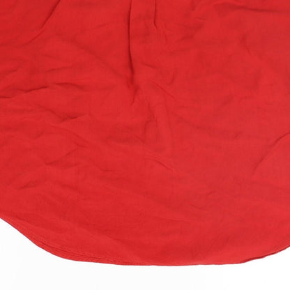 DETAILS Womens Red   Basic Button-Up Size L