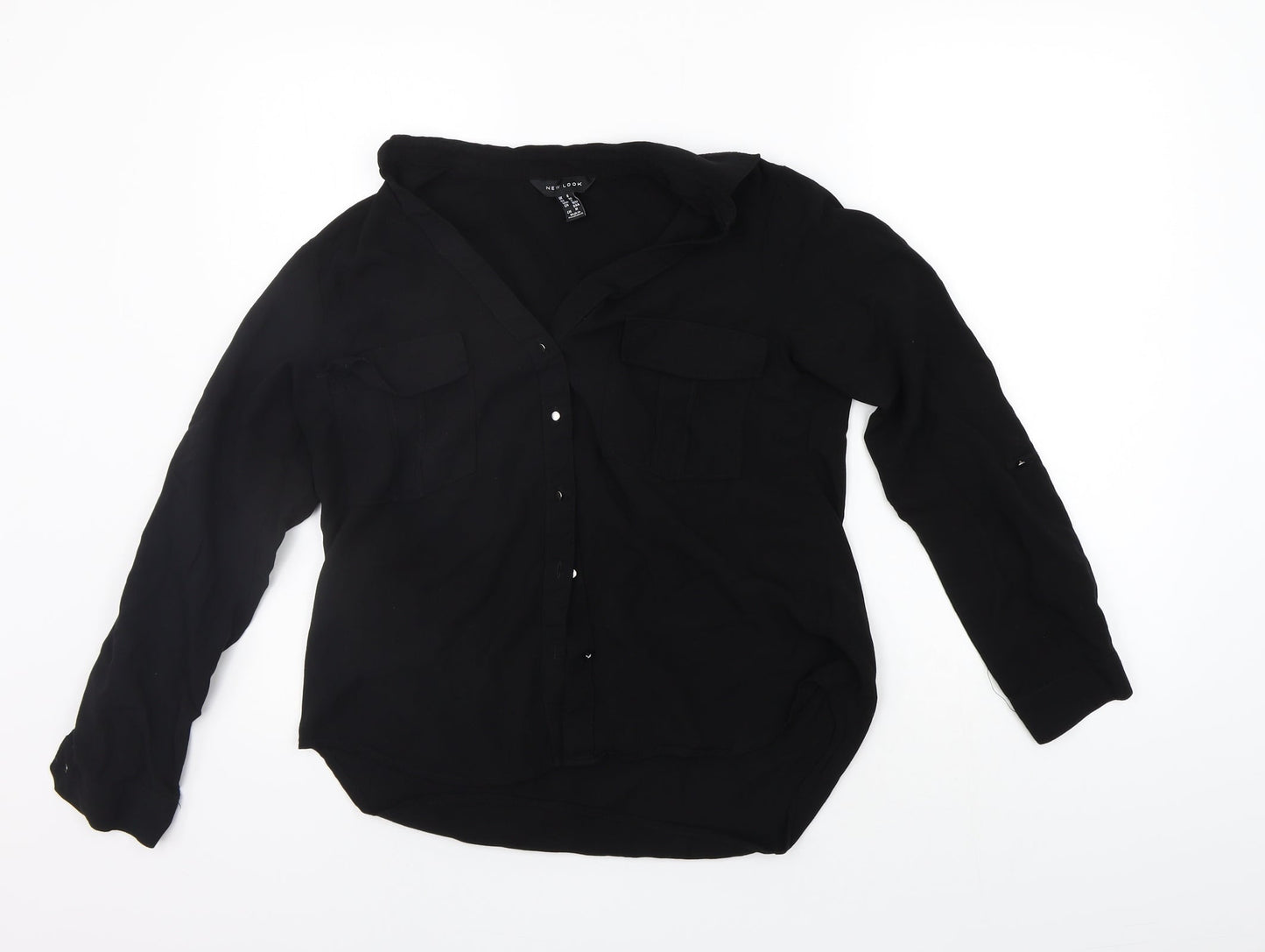 New Look Womens Black   Basic Button-Up Size 8