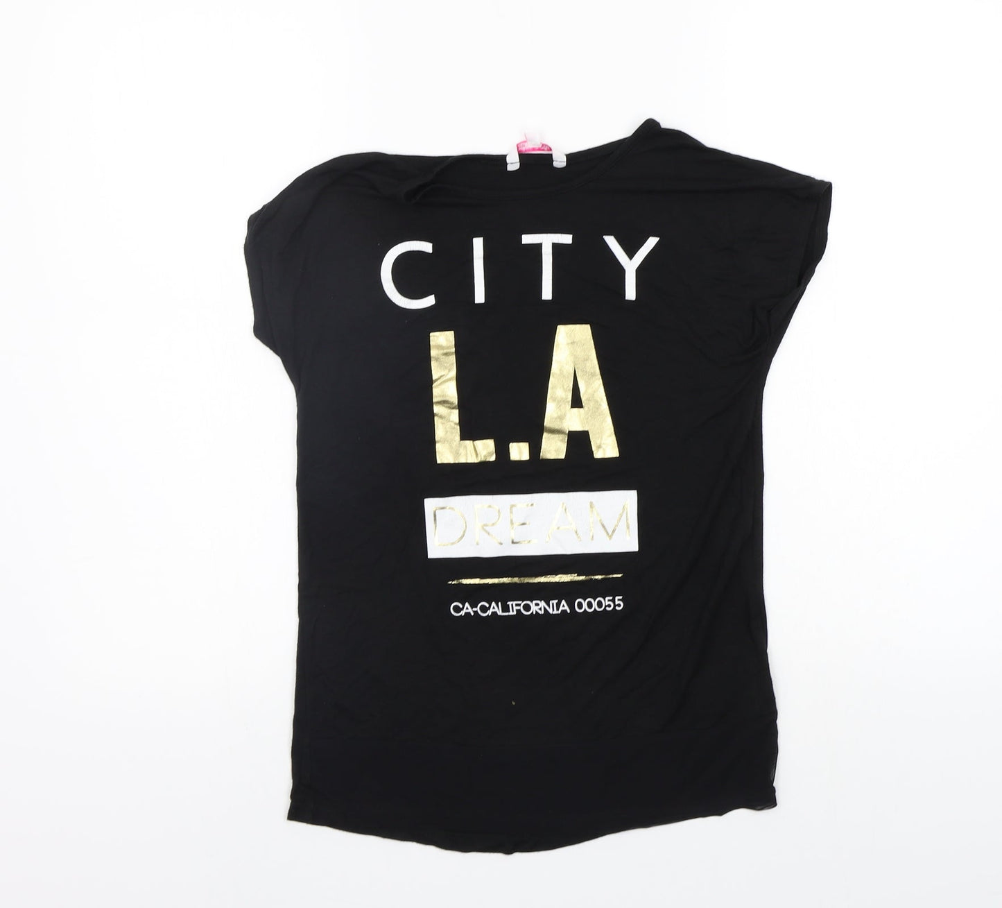 Evie Girls Black   Basic T-Shirt Size 7-8 Years