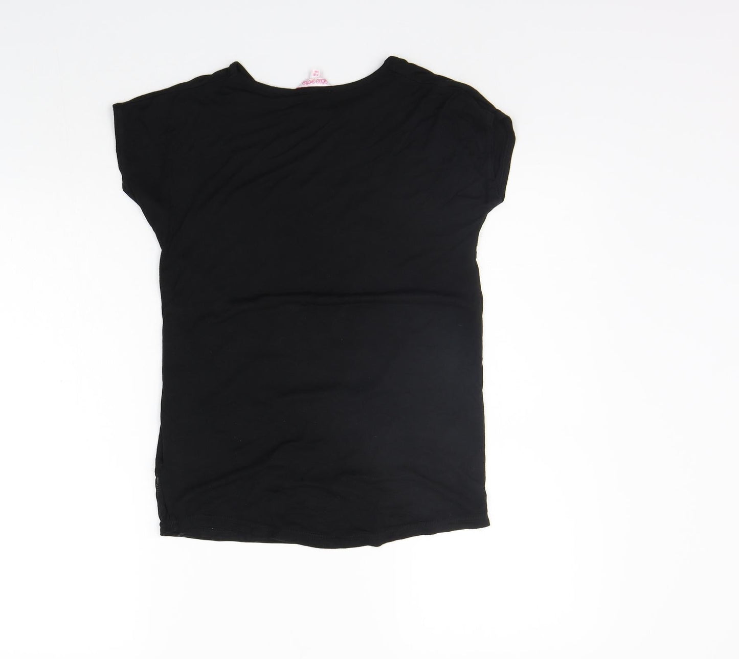 Evie Girls Black   Basic T-Shirt Size 7-8 Years