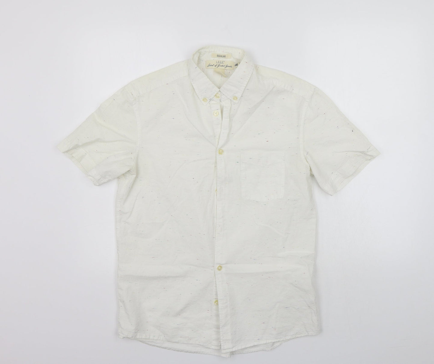 H&M Mens White    Button-Up Size S  - washable mark