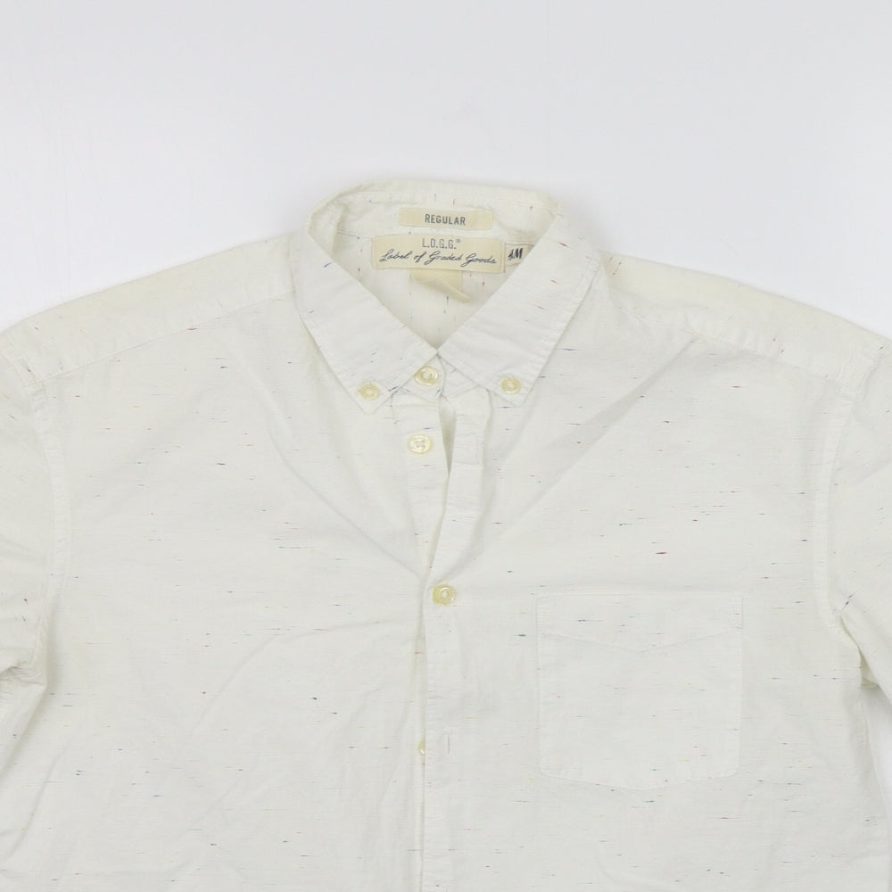 H&M Mens White    Button-Up Size S  - washable mark