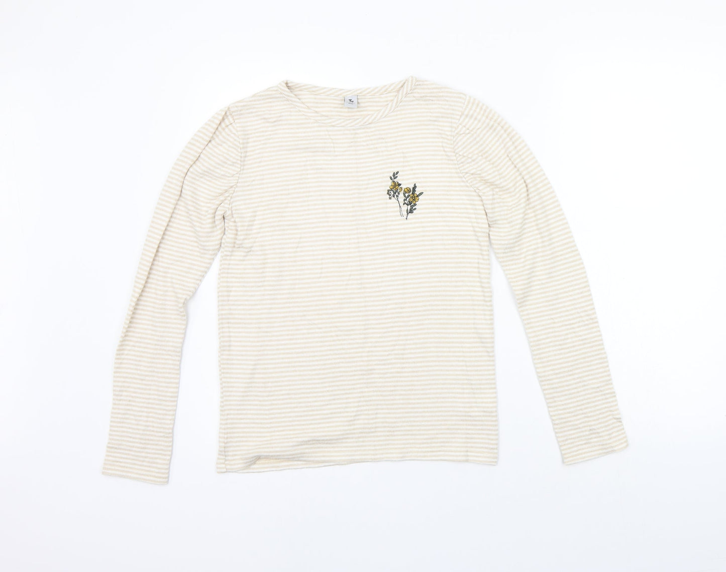 TU Girls Beige Striped  Pullover Jumper Size 12 Years