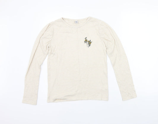 TU Girls Beige Striped  Pullover Jumper Size 12 Years