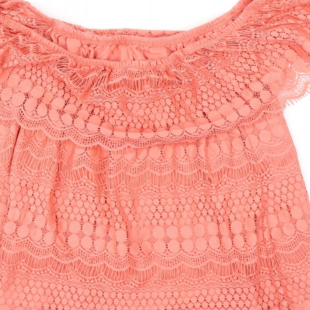 Preworn Womens Pink   Basic Blouse Size 14