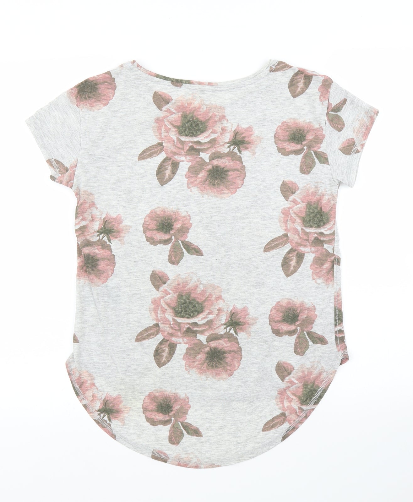 H&M Girls Grey Floral  Tunic T-Shirt Size 13 Years