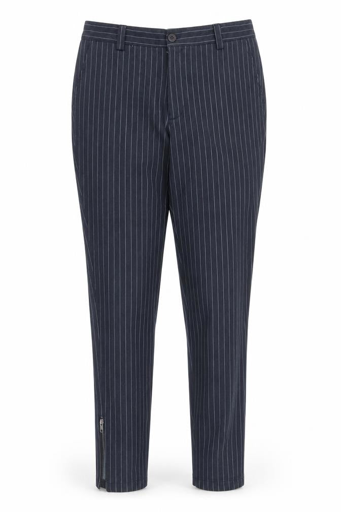 Preworn Womens Blue Striped  Carrot Trousers Size 32 in L29 in