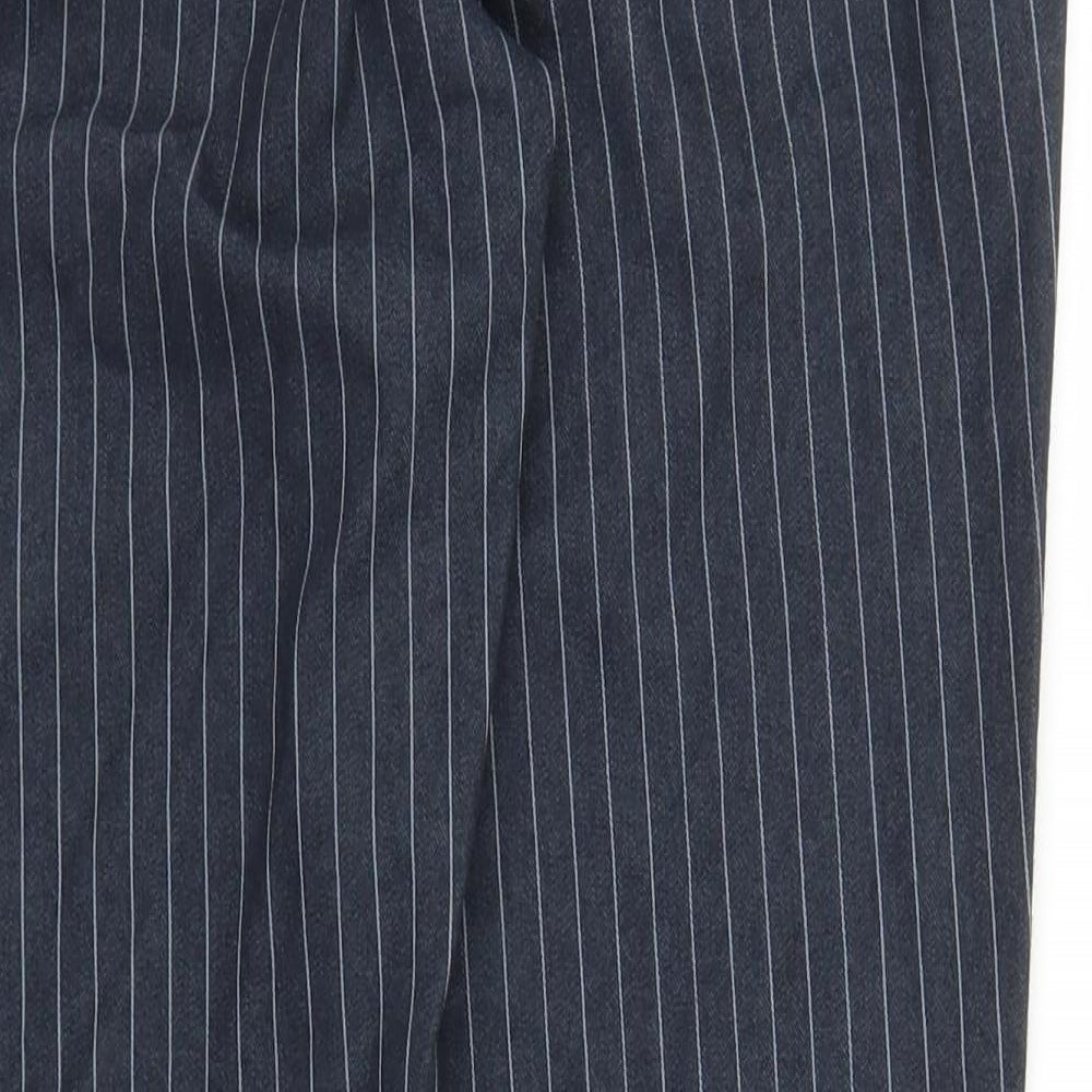Preworn Womens Blue Striped  Carrot Trousers Size 32 in L29 in