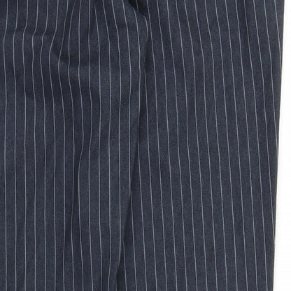Preworn Womens Blue Striped  Carrot Trousers Size 32 in L29 in