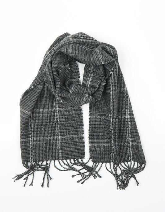 Avenue Mens Grey Plaid  Scarf  One Size