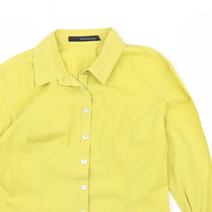 Preloved Calvin Klein Jeans Womens Yellow   Basic Blouse Size S - Detail