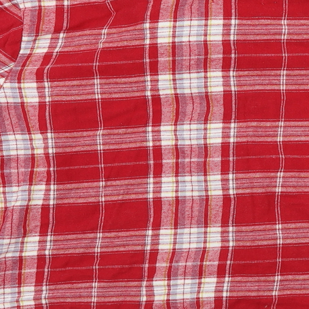 Matalan  Womens Red Check  Basic Button-Up Size M