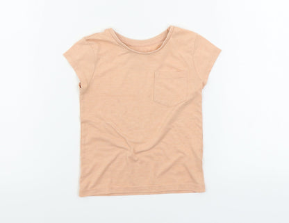 Additional front view of F&F girls’ orange basic t-shirt, size 3-4, years