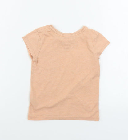 Back view of F&F girls’ orange basic t-shirt, size 3-4, years