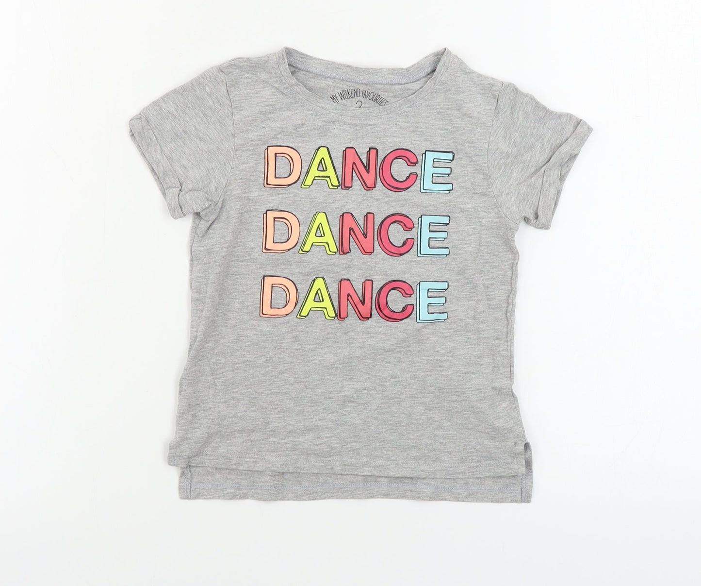 Preworn  Girls Grey   Basic T-Shirt Size 4 Years