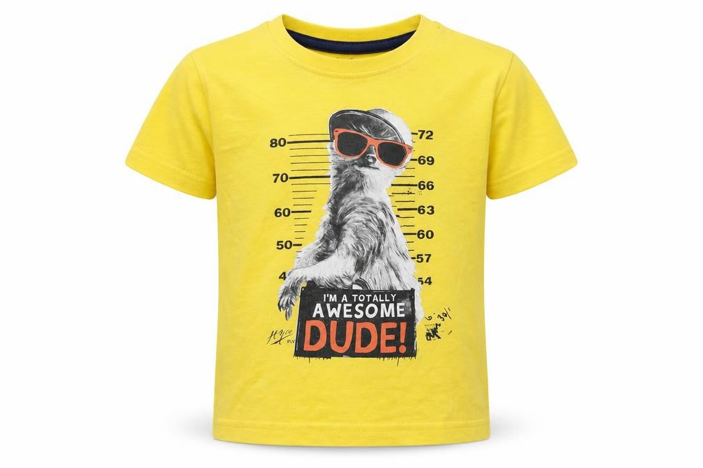 Primark Boys Yellow   Basic T-Shirt Size 2-3 Years