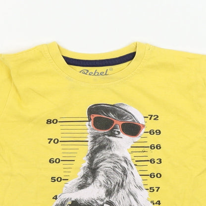 Primark Boys Yellow   Basic T-Shirt Size 2-3 Years