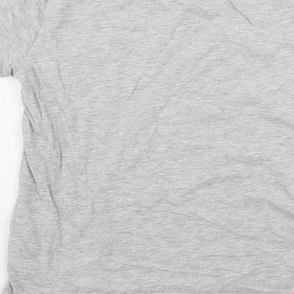 Brand and care label for Pep&Co girls’ grey basic t-shirt, size 12-13, years