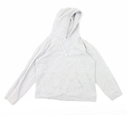 Additional front view of I SAW IT FIRST women’s grey pullover hoodie, size M