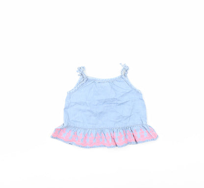 Additional front view of F&F girls’ blue basic tank, size 0-3, months