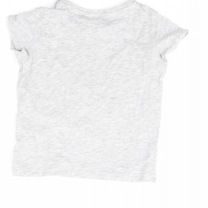 Brand and care label for Pep&Co girls’ grey basic t-shirt, size 18-24, months