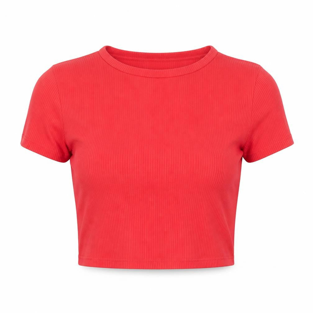 Divided Womens Red   Cropped T-Shirt Size M