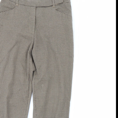 Oasis Womens Brown Herringbone  Trousers  Size 10 L27 in
