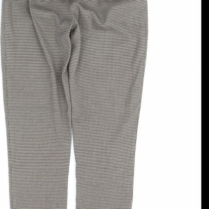Oasis Womens Brown Herringbone  Trousers  Size 10 L27 in