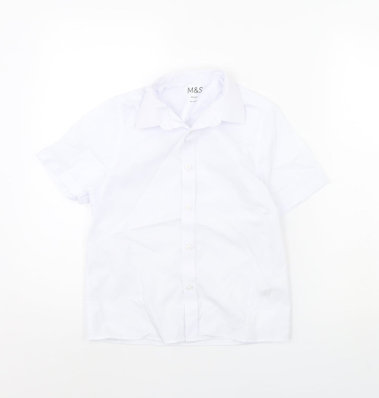 m&s Boys White   Basic Button-Up Size 8 Years