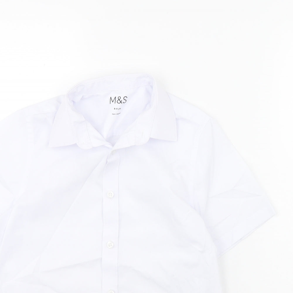 m&s Boys White   Basic Button-Up Size 8 Years