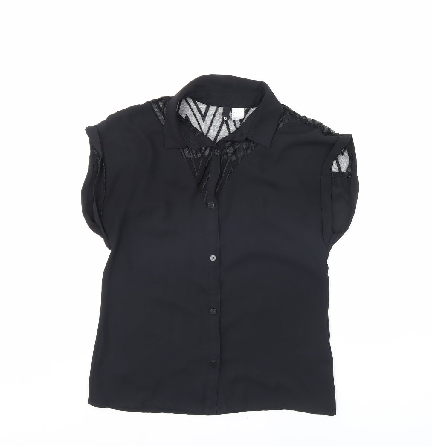 Divided Womens Black   Basic Button-Up Size 8