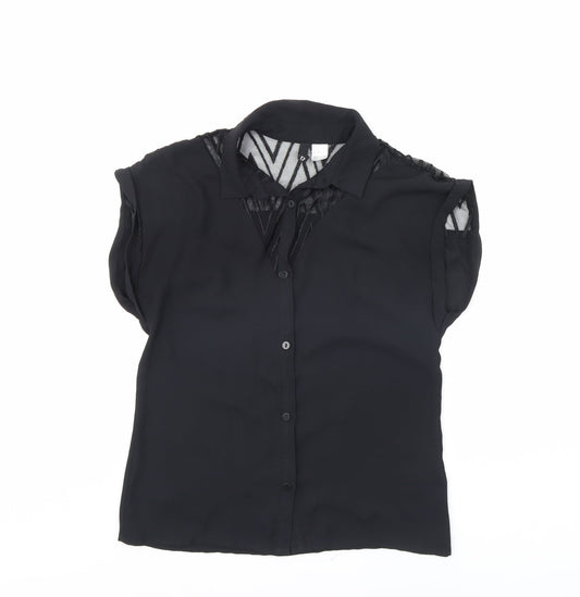 Divided Womens Black   Basic Button-Up Size 8