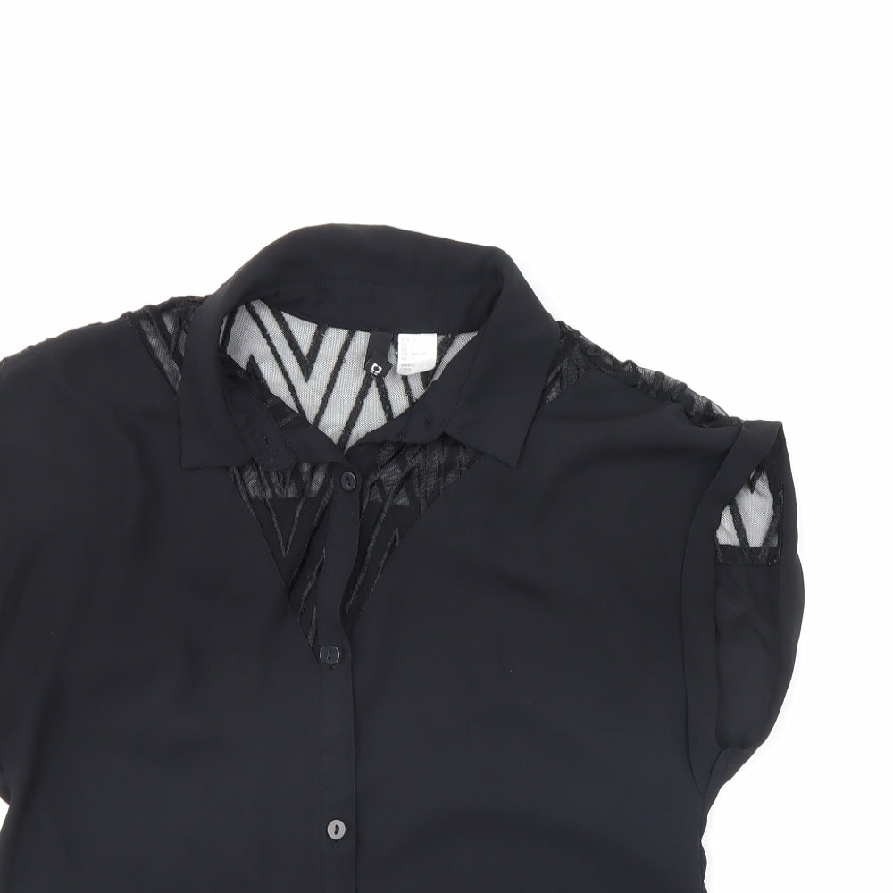 Divided Womens Black   Basic Button-Up Size 8
