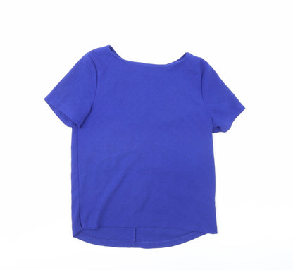 Additional front view of Papaya women’s blue basic blouse, size UK 8