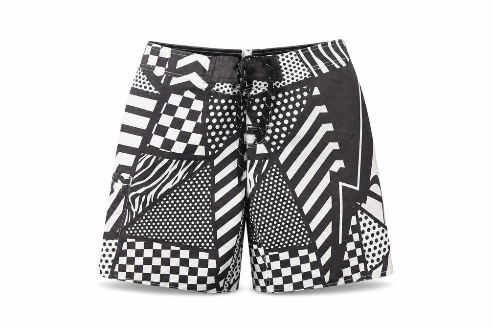 RSO Mens Black Geometric  Sweat Shorts Size S