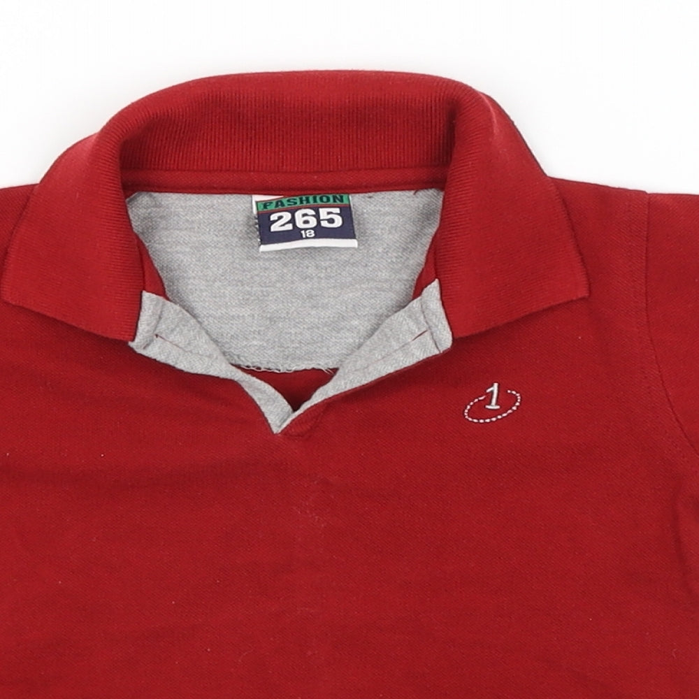 Fashion 265 Baby Red   Basic Polo Size 12-18 Months