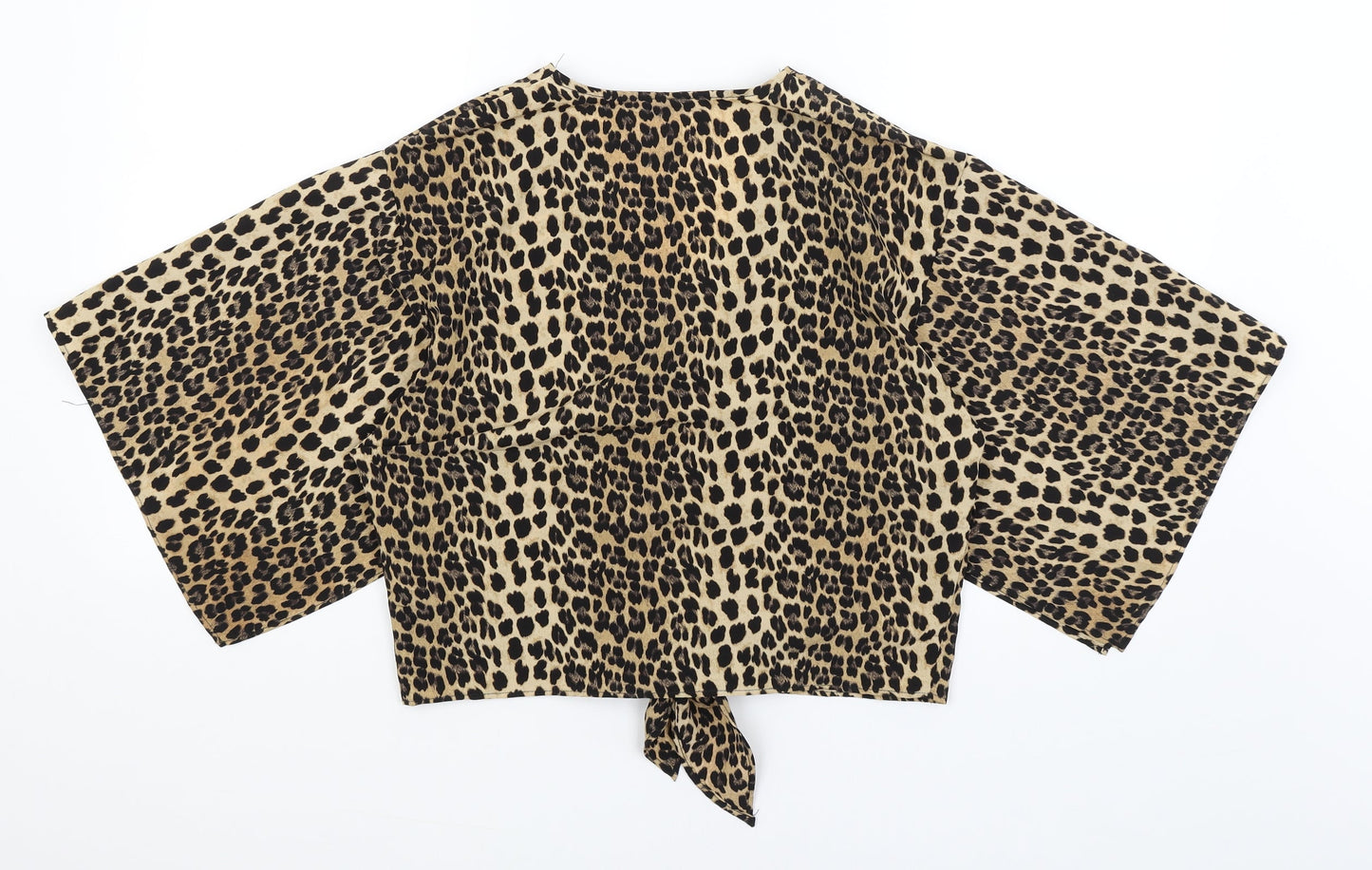 River Island Womens Orange Animal Print  Cropped Blouse Size 10