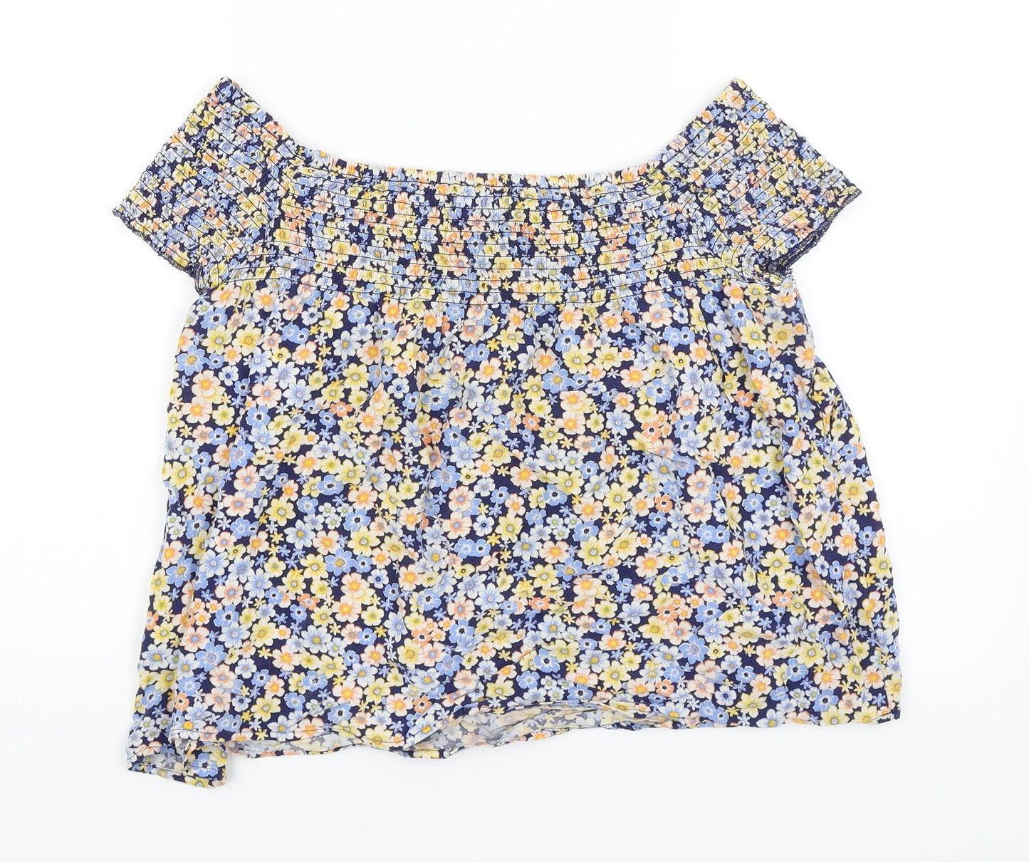 New Look Womens Blue Floral  Basic Blouse Size 12