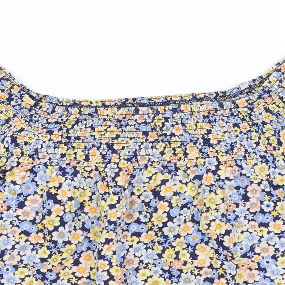 New Look Womens Blue Floral  Basic Blouse Size 12