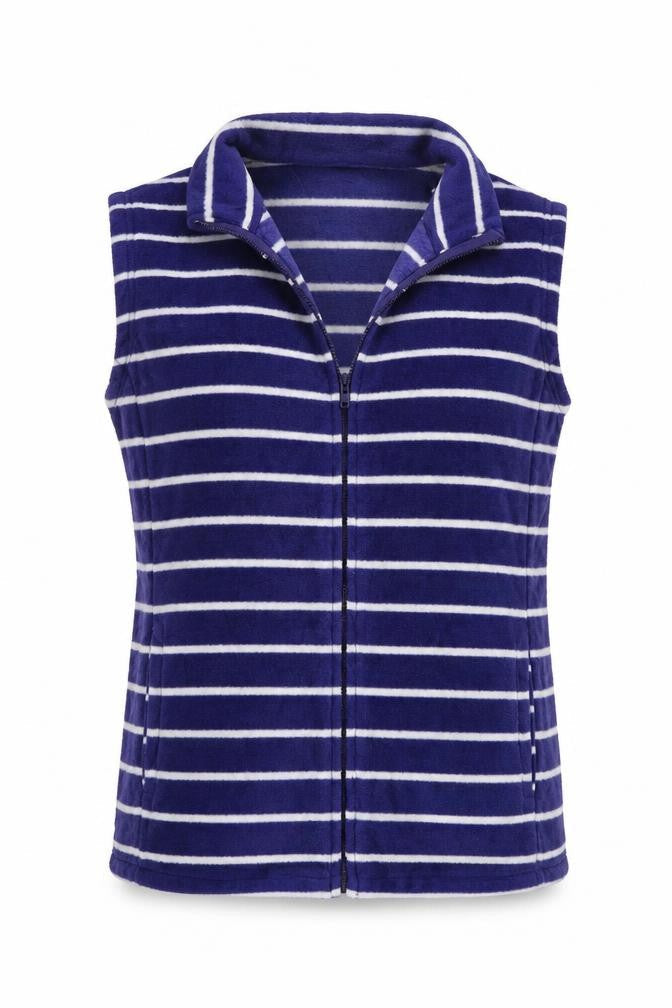 Original Essentials Womens Blue Striped  Gilet Coat Size M