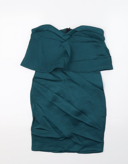 Additional front view of Missguided women’s green a-line, size UK 6
