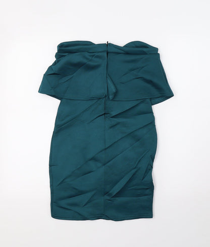 Back view of Missguided women’s green a-line, size UK 6
