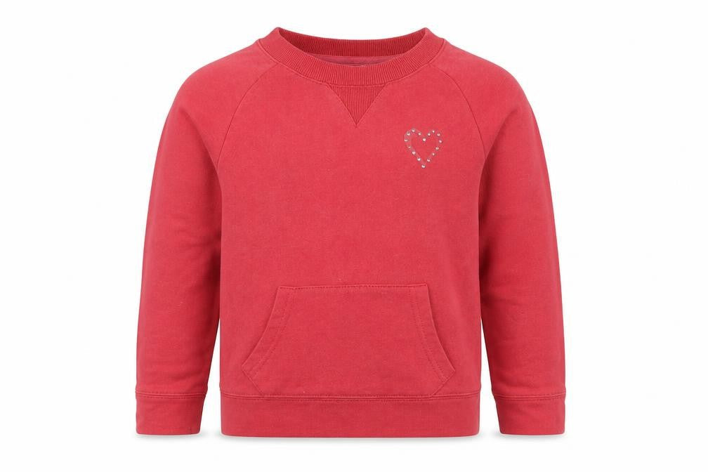 Preworn Girls Red   Pullover Jumper Size 6 Years