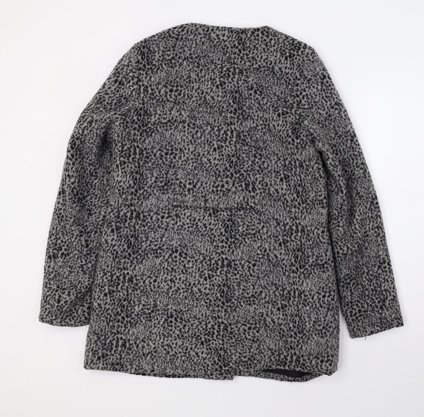 VILA Womens Grey Animal Print  Jacket Coat Size M