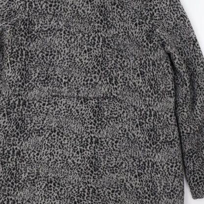 VILA Womens Grey Animal Print  Jacket Coat Size M