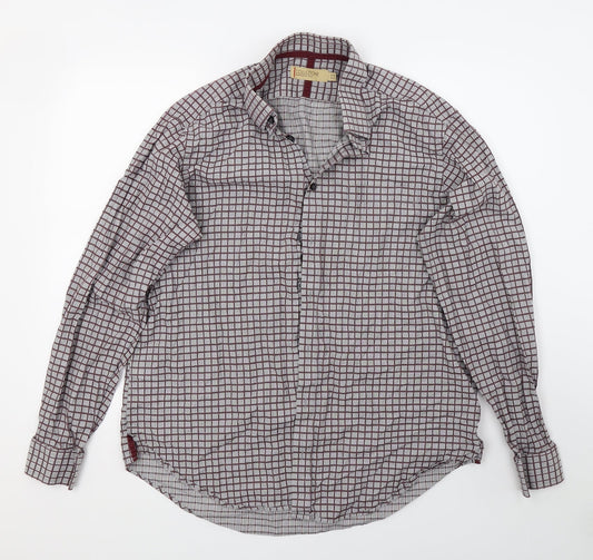 collezione Mens Grey Check   Button-Up Size 16
